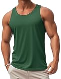 MAGCOMSEN Mens Tank Tops Undershirt Sleeveless Shirts Gym Tank Tops Muscle Shirts for Men Workout Tank Tops Cotton Dark Green,M
