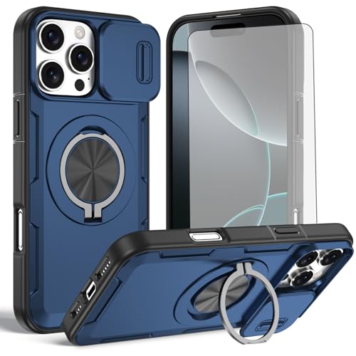 Coque iPhone 16 Pro Max Asuwish avec protège-caméra coulissant et verre trempé