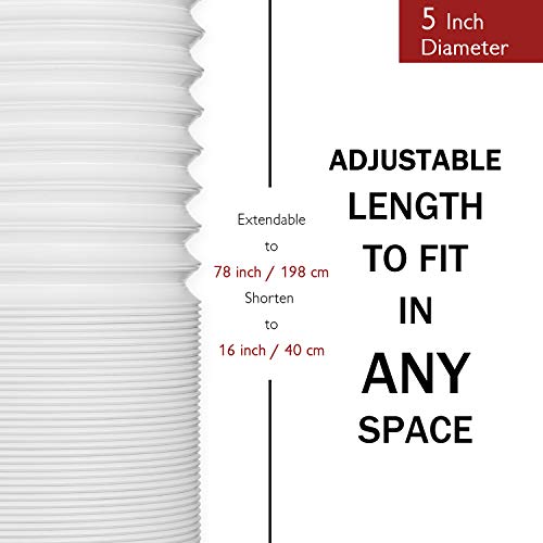 Turbro Portable Air Conditioner Universal Exhaust Hose - 5 Inch Diameter, 78 Inch Length, Anti-Clockwise Thread #TOP6