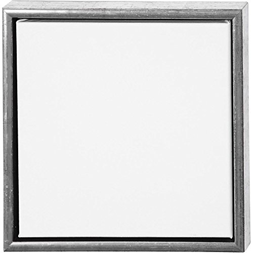 Creativ ArtistLine Canvas with frame, outer size 34x34 cm, depth 3 cm, Canvas Size 30x30 cm, 1pc, white;antique silver
