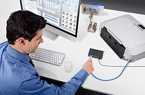 Linksys SE3005: 5-Port Gigabit Ethernet Unmanaged Switch, Computer Network, Auto-Sensing Ports Maximize Data Flow for up to 1,000 Mbps (Black, Blue) by Linksys - Image 4