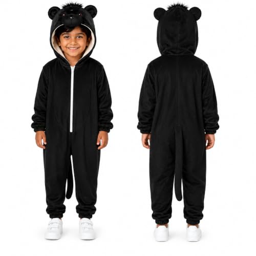 Image of Raj Costume Animal Fancy Dress Costume for Boys & Girls | Hooded Full Body Wildlife Zoo Animal Jumpsuit | Soft Costume for School Function, Fancy Dress, Halloween, Birthday, Cosplay & Role Play