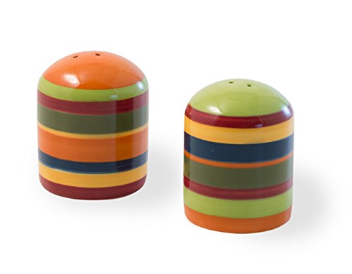 Boston International Ceramic Salt and Pepper Shaker Set, A La Fiesta