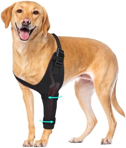 Pawfun Dog Elbow Protector Brace, Dog Leg Sleeves Anti-Licking for Arthritis, Hygroma, Pressure Sores, and Calluses, Dogs Elbows Pads & Shoulder Brace for Elbow Dysplasia and Injury Recovery, Left XL
