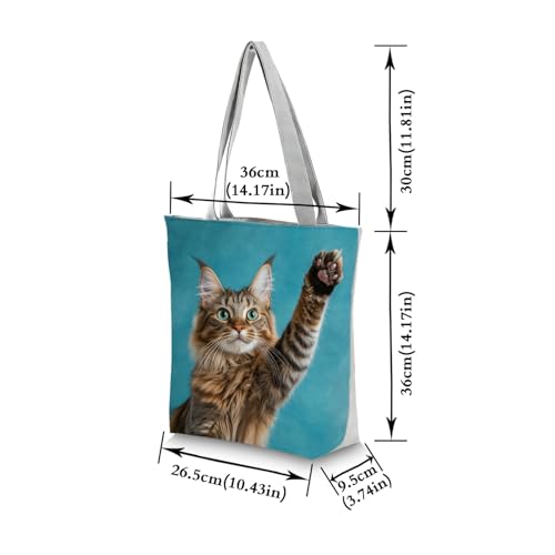 Bolso Tote con Estampado de Gato Maine Coon miniatura 4