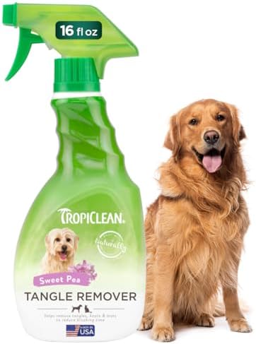 TropiClean Dog Detangler Spray Dematting, Leave in Conditioner, Perf...