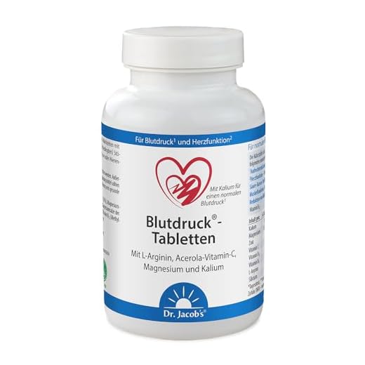 Dr. Jacob's Blutdruck Tabletten 126 g I für normalen Blutdruck(1), Herz(2) und Gefäße(3) I mit pflanzlichem L-Arginin – 1200 mg pro Portion I mit Magnesium, Kalium, Acerola-Vitamin C, B1 + B12