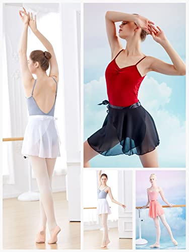 Phoeswan Dance Skirts For Girls, Light Blue Ballet Chiffon Wrap Skirt, Toddler Ballet Skirt For Girls 4-7 Years Old (Height: 39.4"-53.1"), Size Small #TOP6