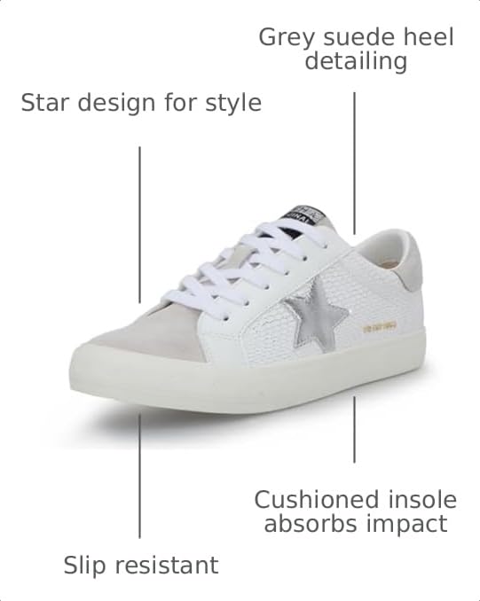 Image of VINTAGE HAVANA Grande Women's Fashion Sneakers | Star Tennis Shoes Womens | Low Top Slip On | Walking Comfortable Casual