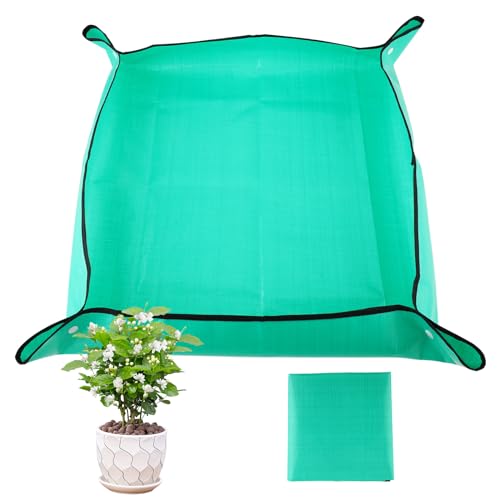 Molain Foldable Waterproof Potting Tray - Portable for Plant Lovers (Green, 25.9 x 25.9)