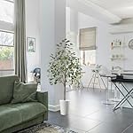 Artificial Eucalyptus Tree, 5ft Tall Mordern Fake Eucalyptus Plant with Basket, Green Silk Leaves Perfect Faux Trees for Home Office Livingroom Floor Decor Indoor Outdoor - Image 4