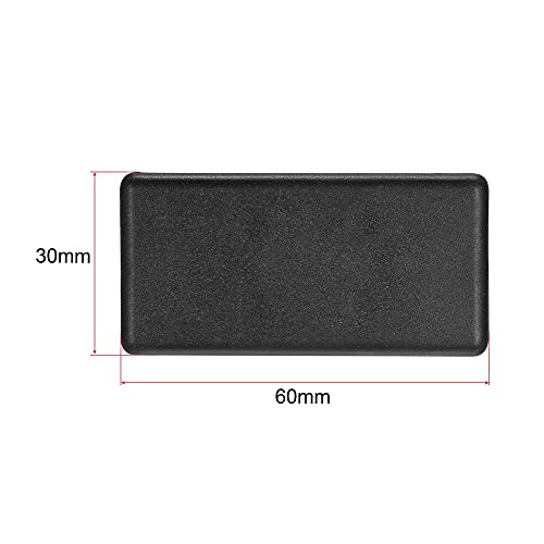 Image of uxcell 3060 EU Standard Profile End Cap, Plastic Rectangle Aluminum Extrusion Plug for Trolley, Fish Tank Rack, Storage Rack, Black 30x60mm 40pcs