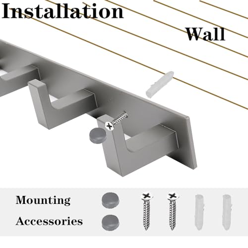 Image of Coat Rack, Heavy Duty Stainless Steel 3 Tri Coat Hook Hanger, Wall Mounted Wall Hooks, Rustic Clothes Hook /Key Hook Rail for Bathroom Kitchen Entryway(2 Pack, 3 Hook Grey)