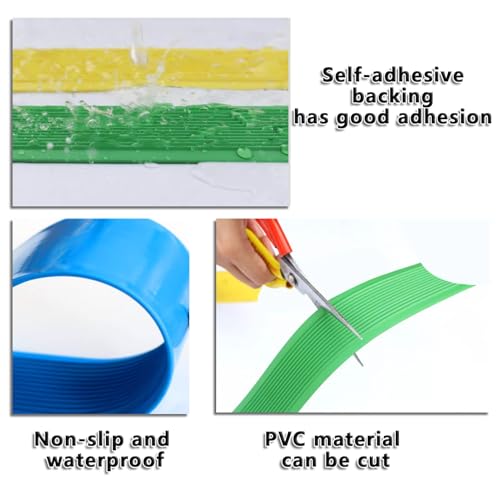 Borde de goma para escalera con peldaños de vinilo impermeable de PVC gris 4
