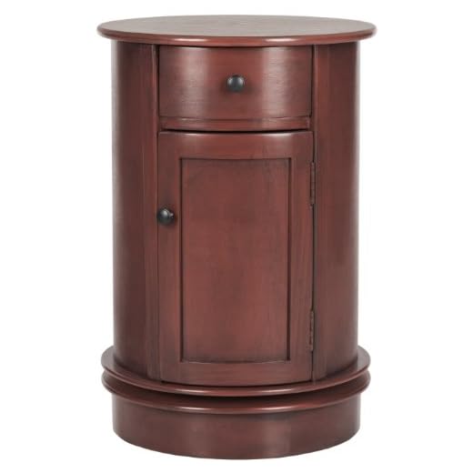 SAFAVIEH Tabitha Red Round Swivel End Table