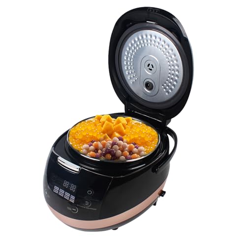 PSUFURV Automatic Pearl Pot 860W 110V Commercial Fully Automatic Pearl Pot with 9 Hours of Insulation 5L Automatic Boba Maker Tapioca Pearl Cooker for Milk Tea Store, Western Restaurant, Cake Store