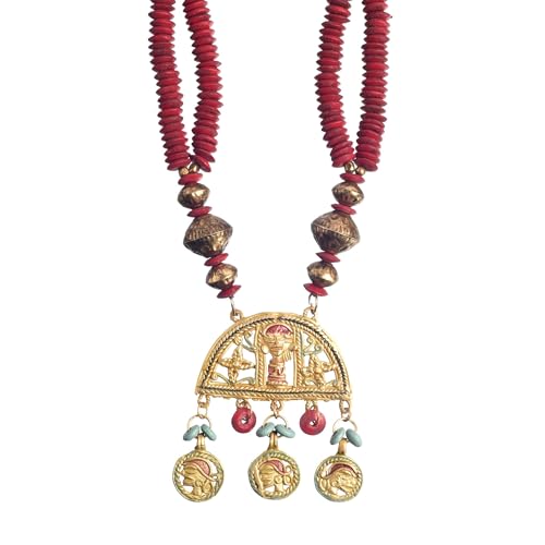 Image of AAKRITI ART CREATIONS Handcrafted Tribal Necklace Collection | Royal & Queen-Inspired Artisan Brass Statement Jewelry | Ethnic, Elegant & Regal Necklaces for Women