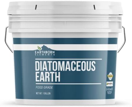 Earthborn Elements Diatomaceous Earth (1 Gallon), Resealable Bucket, Pure Freshwater Amorphous Silica
