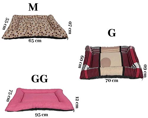 Caminha/Colchão Impermeável de Cachorro e Gato OnPets Cama Pet Grande em Tecido cor Marron Patinhas