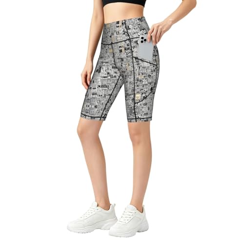 Legging imprimé journal pour femme à taille haute conçu pour le yoga