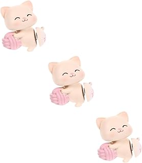 VOSAREA 3 Peças Decoração De Bolo Decorações De Painel De Animais Decoração De Carro Twerking Gato Tremendo Balanço De Quadril Ornamento Bolo De Carro Resina Artesanato Balanço De Carro