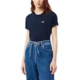 Lacoste Women's Relaxed Fit Soft Cotton T-Shirt, Navy Blue, 8