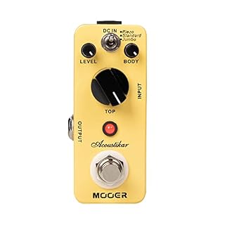 MOOER Acoustikar Acoustic Guitar Pedal Simulator Pedal, 3 Modes Piezo/Standard/Jumbo, Nature and Smooth Acoustic Guitar Sound - Les Beatles, Paul McCartney, John Lennon, RIngo Starr, George Harrison