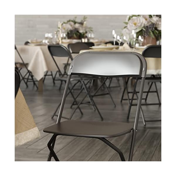 Flash Furniture Klappstuhl HERCULES aus Kunststoff – Leichter Stuhl zum Klappen für Gäste oder Veranstaltungen – Praktischer Küchenstuhl auch für draußen geeignet – 10er-Set – Schwarz – Bild 8