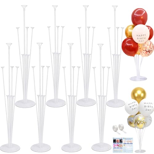 8 Pack Balloon Stand Kits, Balloon Sticks Holder with Base for Table Baby Shower Gender Reveal Graduation Birthday Wedding Anniversary Party Decorations