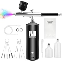 Airbrush Kit with Compressor Cordless High-Pressure Auto Start Air Brush Gun with 0.3mm Nozzle Cleaning Brush Set Dual Action for Brow Shape, Barber, Tattoo, Nail Art, Makeup, Painting, Cake Decor
