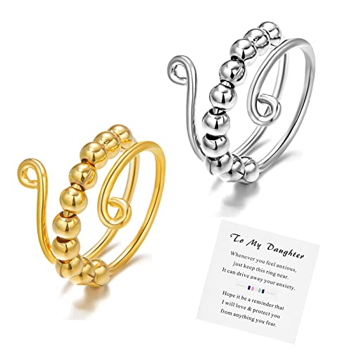 Bague pour femmes et filles avec perles pour rester sereine au bureau ou à l'école