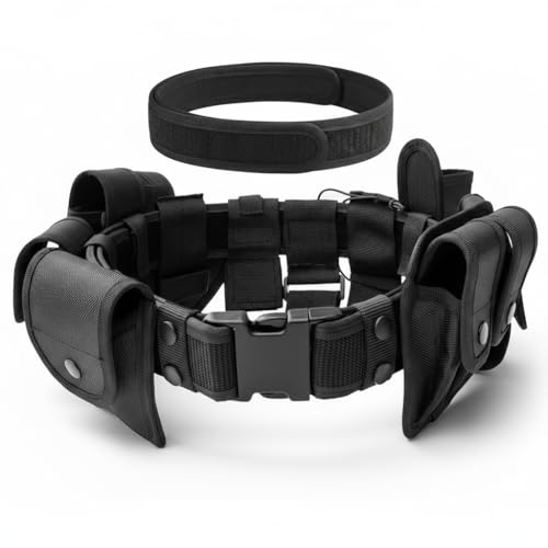 KingMoore 11-in-1 Police Utility Belt Complete Rig for Law Enforcement & Security Guards | Modular System with Molded Quick-Release Buckle