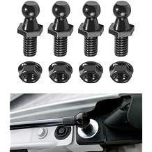 4PCS 10mm Ball Stud,Car Accessories Spring Strut Studs with Hardware Lock Nuts Washers,Universal Strut Mounting Kit,Used to Gas Struts Lift Supports,Suitable for Most Cars,Trucks,SUVs Black