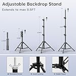 BEIYANG 8.5 x 10 FT Photo Backdrop Stand Kit, Adjustable Background Holder Support System Kit with Carrying Bag, for Photography Video Stutio, Parties Decoration, Advertising Display - Image 2