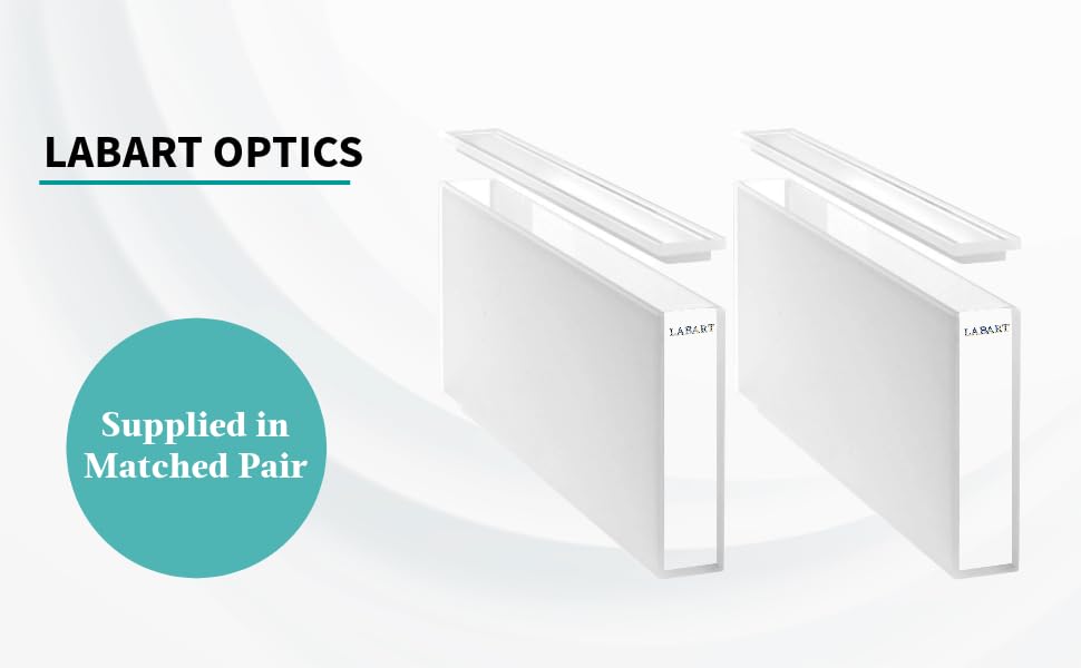 Image of LABART Glass Cuvette (Pathlength: 100mm, Volume: 35ml with PTFE Cover, Spectrophotometer) Set of 2 Pcs with Transmission Certificate