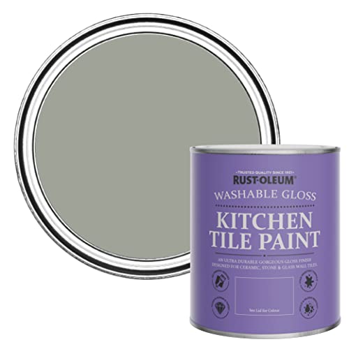 Rust-Oleum Green Water-Resistant Kitchen Tile Paint in Gloss Finish - Tea Leaf 750ml