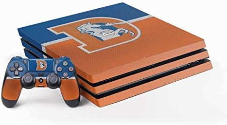 Skinit Decal Gaming Skin Compatible with PS4 Pro Console and Controller Bundle - Officially Licensed NFL Denver Broncos Vintage Design