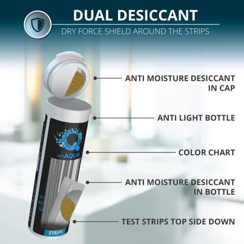 WEAQUA Water Hardness Test Kit - DoubleCheck200 Strips with Sample Cup - Hard Water Testing Kit
