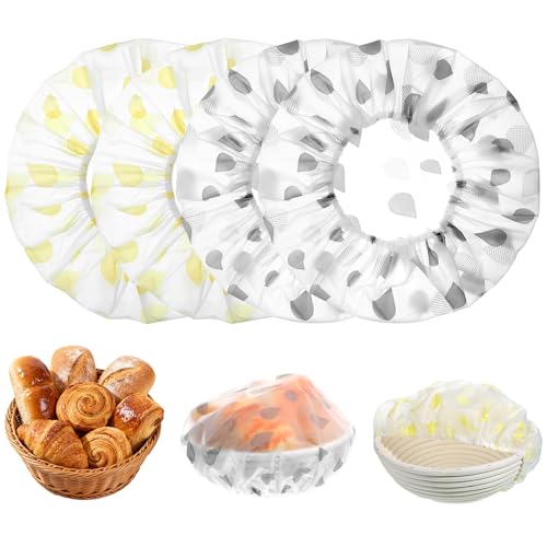 4 Stück Abdeckhauben Für Lebensmittel Gärkorb 27cm Wiederverwendbar Gärfolie Brot Backen Zubehör Elastische Extra Stark Reißfest Gehrkörpchen Brot Bread Tuch Sourdough Abdeckung