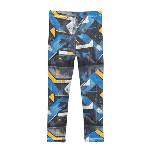 Boccsty Graffiti Angular Shapes Blue Girls Leggings Kids Yoga Pants Dance Active Tights 4T2