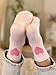 COTTON DAY Kids Girls Valentine's Day Socks with Hearts Stripes Size S (6) 4-6 Years