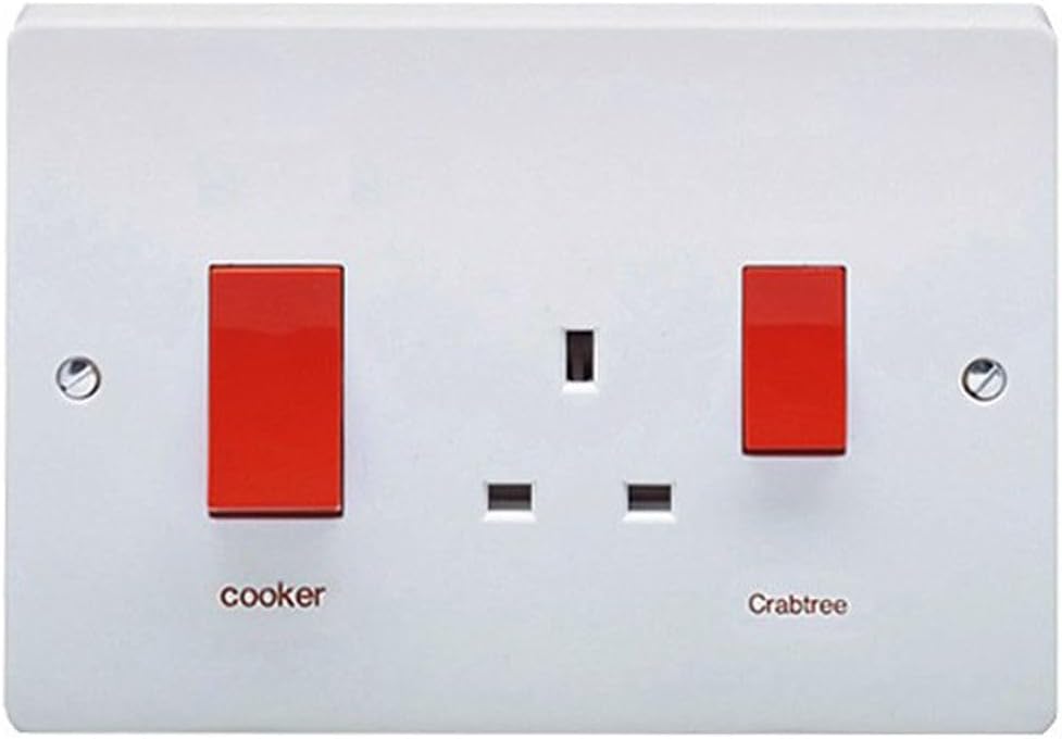 Crabtree Capital 4520/1 45A Oversize DP Cooker Control Unit with 13A Switch Socket Outlet