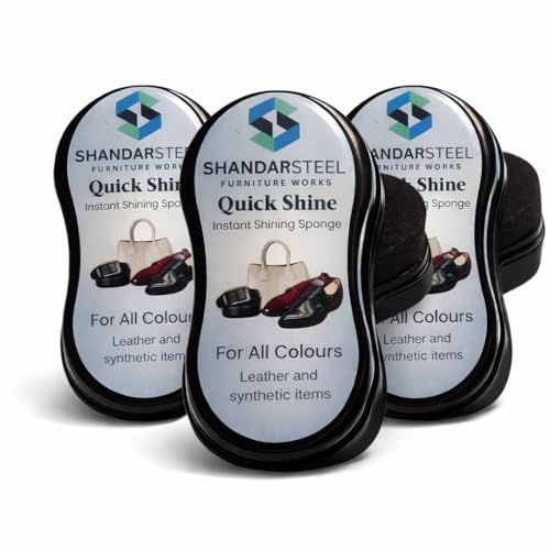 Image of SHANDAR SF Shoe Shiner Instant Leather Shoe Polish & Shoe Care Kit for All Colors - Portable Shoe Cleaner Sponge for Synthetic & Shoes, Boots, Bags