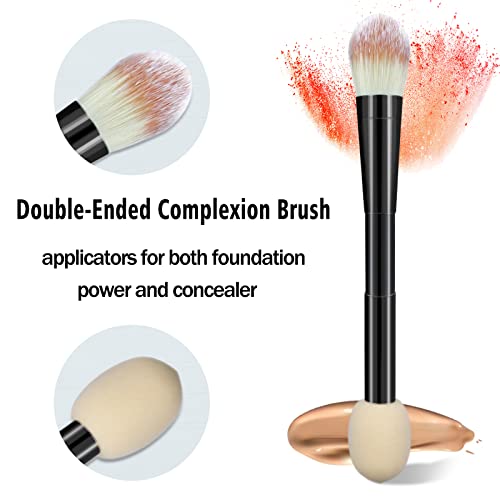 Falliny Makeup Brushes, Dual-Ended Foundation Sunscreen Makeup Sponge, Power Kabuki Concealer Brus For Blending, Blush, Bronzer, Buffing, Flawless Powder Cosmetics #TOP5