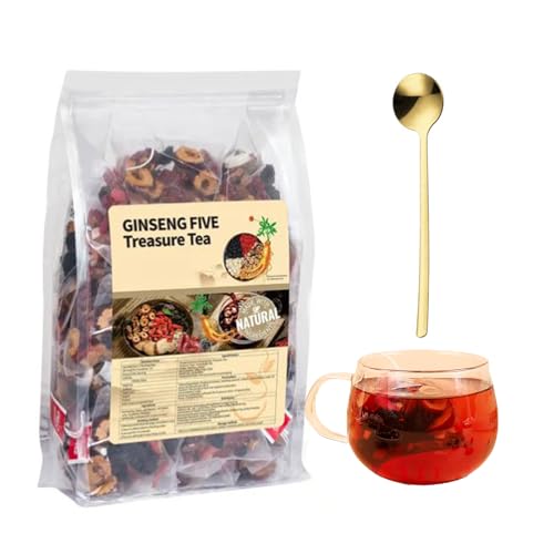 Ginseng Five Treasure Tea, Ginseng & Mulberry Herbal Tea, Kidney Teas Formula for Men and Women