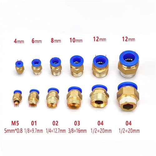 Conectores neumáticos de 8mm y 1/4 para mangueras de aire en pack de 500 unidades 4