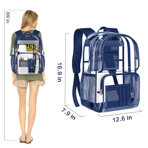 Image of PAMANO Clear Backpack Heavy Duty Transparent See Through Bag for College Work Travel Security