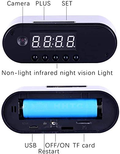 FiveSky 1080P HD Spy Camera Hidden Camera in Clock WiFi Hidden Cameras Video Recorder Wireless IP Camera for Indoor Home Security Monitoring Nanny Cam 140 Angle Night Vision Motion Detection - Thumbnail 7