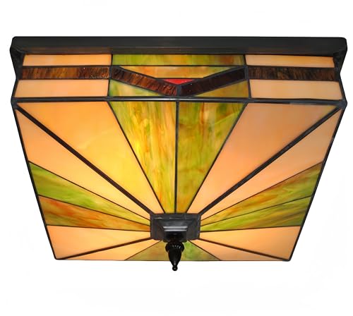 Oyeil DR11 VINTAGE TIFFANY CEILING LIGHT 18 Inch Tiffany Ceiling Light Fixture, Stained Glass Hanging Light Fixture thumb #1