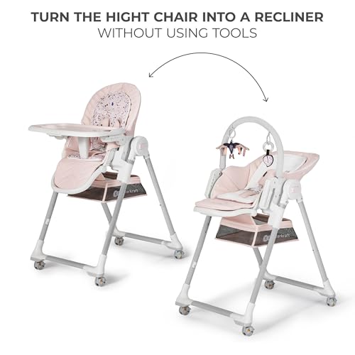 Image of Kinderkraft LASTREE Foldable Baby High Chair, Pink